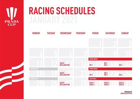 schedule prada cup|america cup racing schedule.